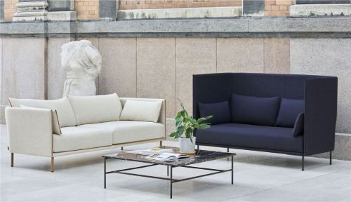 HAY Silhouette 2-Personen-Sofa Mono L: 171 cm – Coda 100/Schwarz beschichteter Stahl