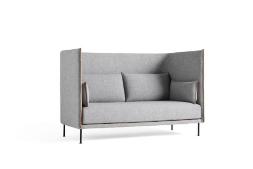 HAY Silhouette Høj Ryg 2 Personers Sofa Mono L: 171 cm - Hallingdal 130/Black Powder Coated Steel 