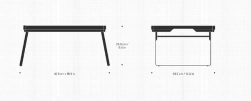 Vipp 401 Minitisch Tabletttisch H: 23,8 cm - Schwarz