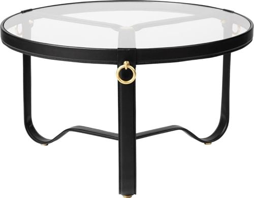 GUBI Adnet Coffee Table Ø: 70 cm - Black leather 