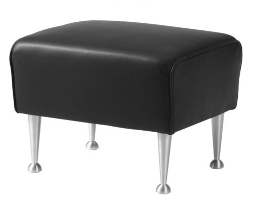 Swedese Stepp Fodskammel H: 42 cm - Sort Luksuslæder 
