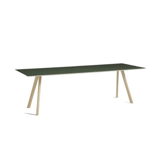 HAY CPH 30 Tisch 250 x 90 x 74 cm – lackierte massive Eiche/grünes Linoleum