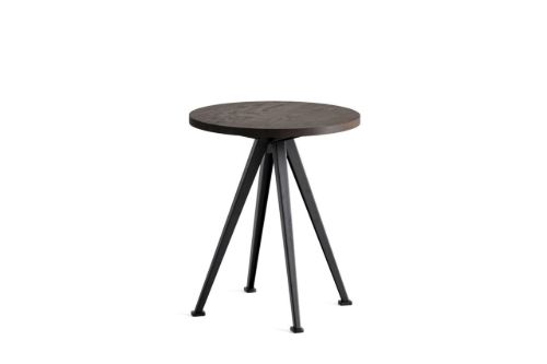 HAY Pyramid Coffee Table 51 Ø: 45 cm - Schwarzer Stahl/Räuchereiche