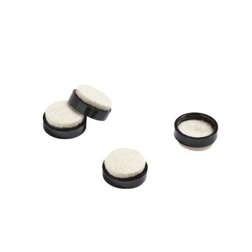 HAY Soft Felt Glider Sæt af 4 stk Passer til flere HAY Stole serier - Sort base hvid filt
