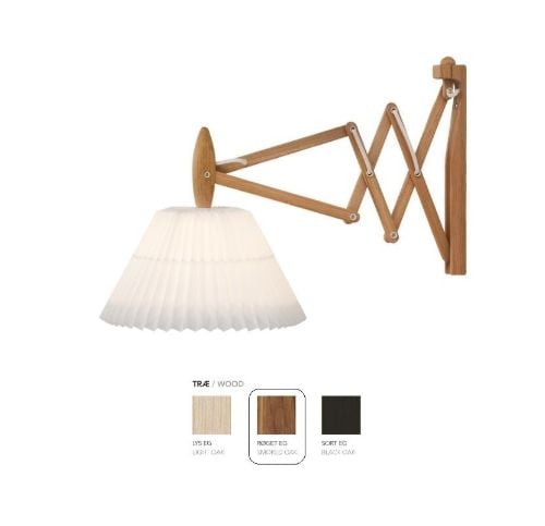 Le Klint 223 2/17 Saxlampe til væg H: 31 cm - Røget Eg / Papirskærm