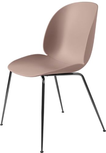 GUBI Beetle Dining Chair Conic Base - Chrome Base / Sweet Pink Shell 