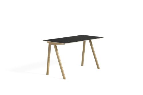 HAY CPH 90 Schreibtisch 130 x 65 x 74 cm – lackierte massive Eiche/schwarzes Linoleum