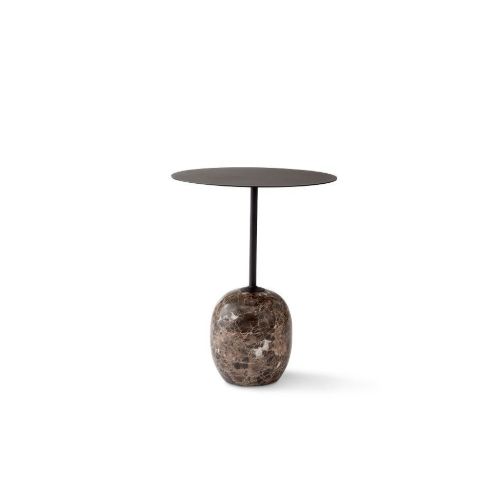 &Tradition Lato Couchtisch LN8 Ø: 40 cm – Schwarzer Stahl/Emparador-Marmor