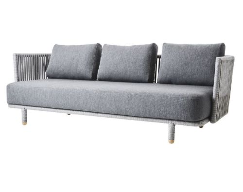 Cane-line Outdoor Moments 3-Personen-Sofa – Grau