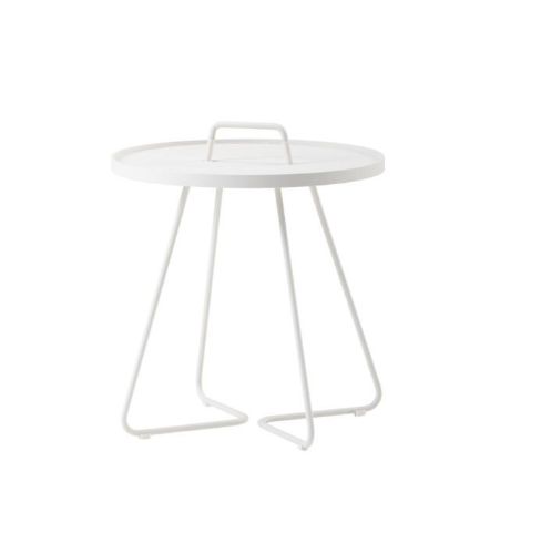Cane-line Outdoor On-The-Move Beistelltisch Lille Ø: 44 cm – Weiß