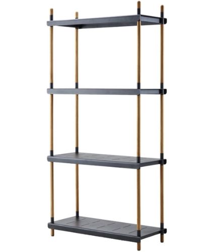 Cane-line Outdoor-Rahmenregalsystem, komplette Basis H: 204 cm – Teak/Lavagrau