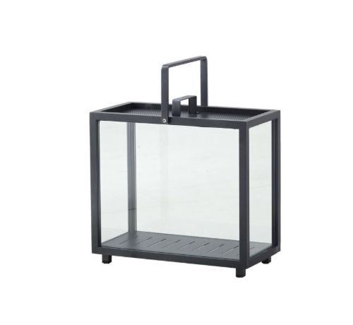 Cane-line Leuchtturmlaterne für den Außenbereich, rechteckig, H: 42 cm – Lavagrau