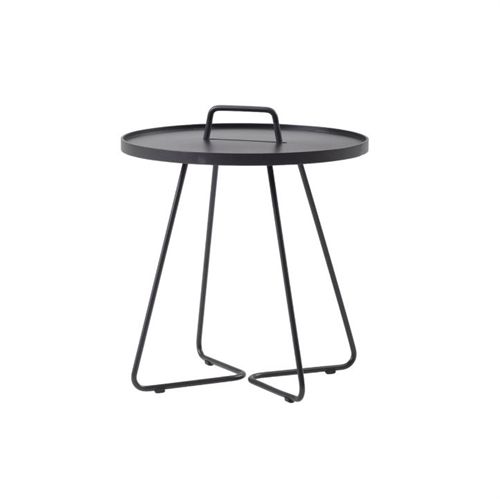 Cane-line Outdoor On-The-Move Beistelltisch Lille Ø: 44 cm - Schwarz