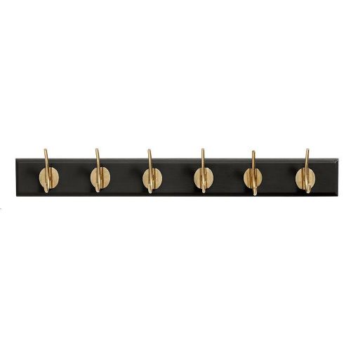 Nordal Edgy Garderobenständer m. 6 Haken L: 60 cm – Messing / Mattschwarz