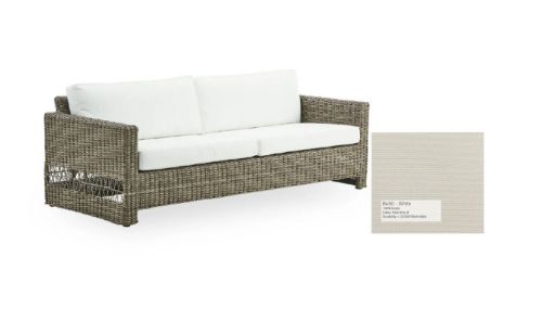 Sika-Design Carrie Exterieur 3 Pers. Sofa L: 200 cm - Antikgrau/B450 Tempotest Weiß