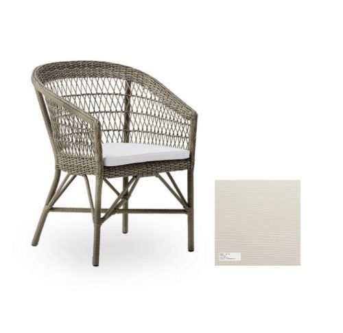 Sika-Design Emma Gartenstuhl inkl. Kissen SH: 45 cm – B450 Tempotest Weiß/Antikgrau