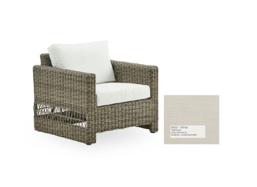 Sika-Design Carrie Außensessel SH: 44 cm - Antikgrau/B450 Tempotest Weiß