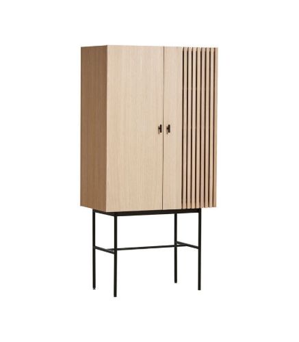 Woud Array Highboard L: 80 cm – Weiß pigmentierte/lackierte Eiche