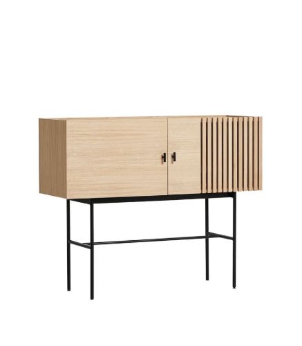 Woud Array Beistelltisch L: 120 cm – Weiß pigmentierte/lackierte Eiche