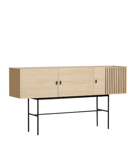 Woud Array Beistelltisch L: 180 cm – Weiß pigmentierte/lackierte Eiche