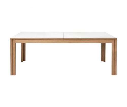 Skovby SM24 Spisebord inkl. 3 Tillægsplader 100 x 200 cm - Hvid Laminat/Hvidolieret Eg
