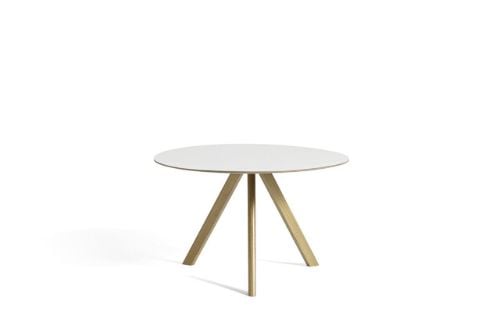 HAY CPH 20 Runder Tisch Ø: 120 cm – Lackierte massive Eiche/Grauweißes Linoleum