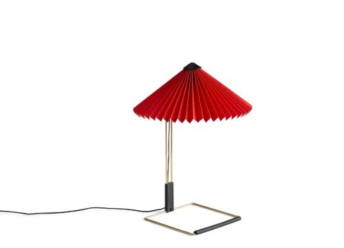 HAY Matin Table Lamp Small H: 38 cm - Bright Red / Brass