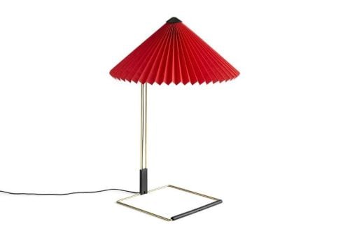 HAY Matin Table Lamp 380 Large Ø: 38 cm - Bright Red / Brass 