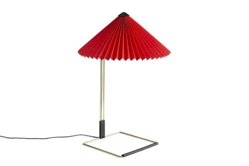 HAY Matin Tischleuchte 380 Large Ø: 38 cm - Leuchtendes Rot / Messing