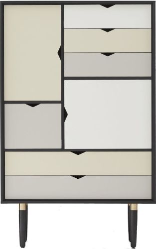 Andersen Furniture S5 Aufbewahrungsmöbel 83x132 cm - Schwarz/Farbige Fronten