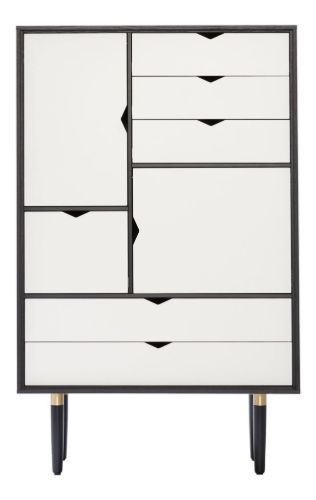 Andersen Furniture S5 Aufbewahrungsmöbel 83x132 cm - Schwarz/Weiße Fronten