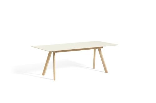 HAY CPH 30 Extendable Table 200/400x90x74 cm - Lacquered Solid Oak/Off White Linoleum