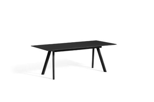 HAY CPH 30 Ausziehbarer Tisch 200/400 x 90 x 74 cm – Schwarz lackierte massive Eiche/Schwarzes Linoleum