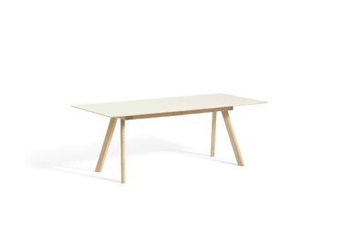 HAY CPH 30 ausziehbarer Tisch 200/400 x 90 x 74 cm – lackierte massive Eiche/graues Linoleum