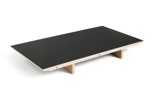 HAY CPH 30 Ausziehplatte 50x90 cm - Eiche lackiertes Sperrholz/Schwarzes Linoleum