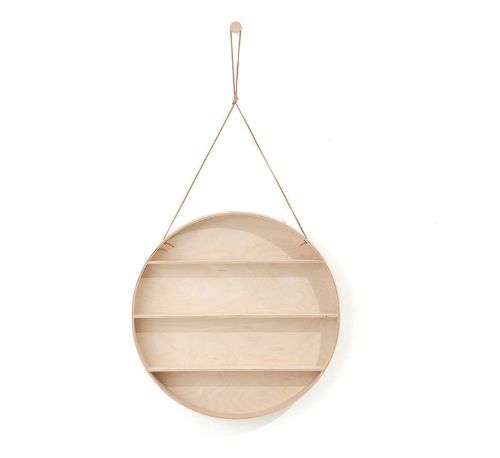 Ferm Living Rundes Wohnheim-Bücherregal Ø: 55 cm – Buche/Birke