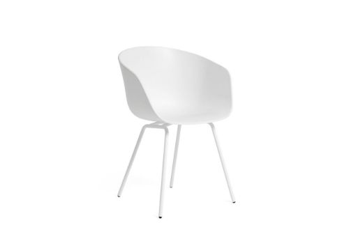 HAY AAC 26 About A Chair SH: 46 cm – Weiß pulverbeschichteter Stahl/Weiß