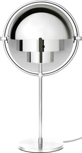 GUBI Multi-Lite Tischleuchte Ø: 24 cm Chromsockel – Chromschirm