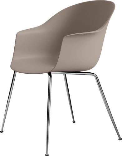 GUBI Bat Dining Chair Conic Base 45 cm- Black chrome base/New beige