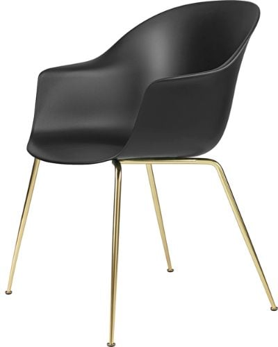 GUBI Bat Dining Chair Conic Base 45 cm - Brass Semi Matt/Black