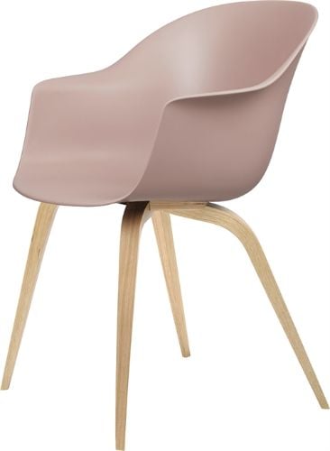 GUBI Bat Dining Chair Wood Base 45 cm - Oak/Sweet pink