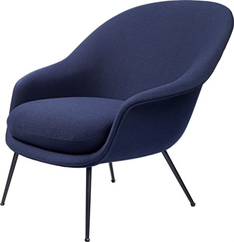 GUBI Bat Lounge Chair mit niedriger Rückenlehne – Sort/Vidar 554