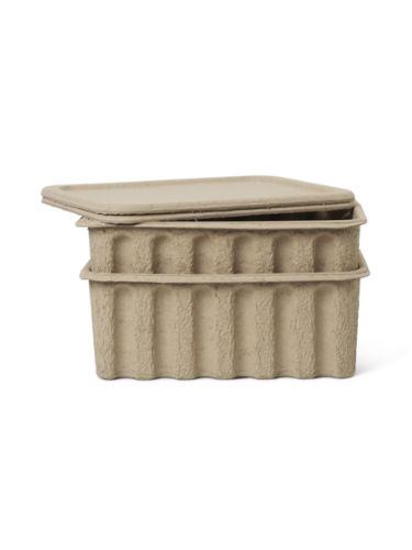 Ferm Living Opbevaringskasse i Pap Large  Sæt af 2 stk. 30x40 cm - Brun