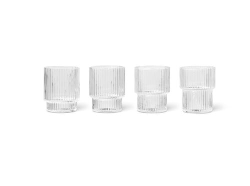 Ferm Living Ripple Schnapsglas 4 Stück Ø: 5 cm - Klares Glas