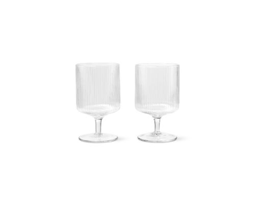 Ferm Living Ripple Weinglas 2 Stück Ø: 7,5 cm - Klar