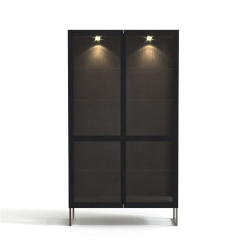 Skovby SM452 Vitrineskab 100x162 cm - Sortlakeret Eg