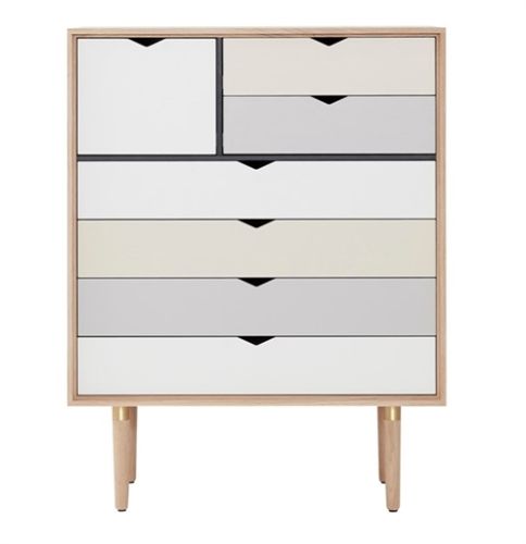 Andersen Furniture S8 Kommode 83x107 cm - Eiche/Farbige Fronten