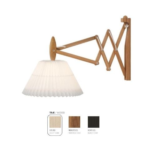 Le Klint 223 2/17 Saxlampe til væg H: 31 cm - Lys Eg/Papirskærm
