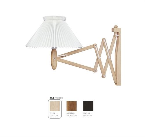 Le Klint 224 1/17 Scherenlampe für Wand H: 31 cm - Helle Eiche / Papierschirm