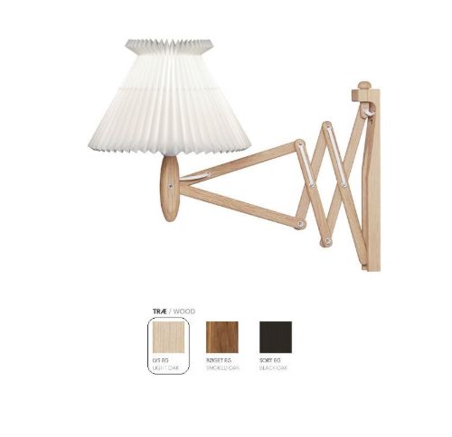 Le Klint 224 6/17 Scherenlampe für Wand H: 31 cm - Helle Eiche/Papierschirm